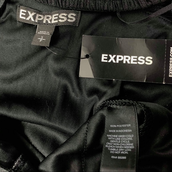 EXPRESS flutter tiered pleated lace up dress - Picture 6 of 6